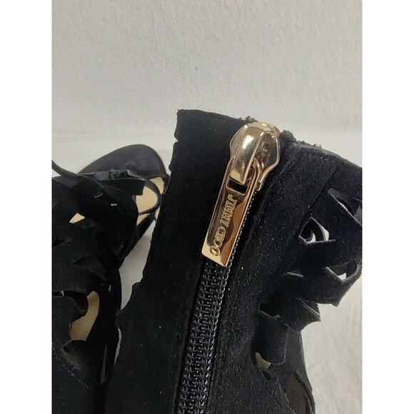 Jimmy Choo London Womens Black Suede Gladiator Sandals Made in Italy Size 39 1/2 - Picture 9 of 12